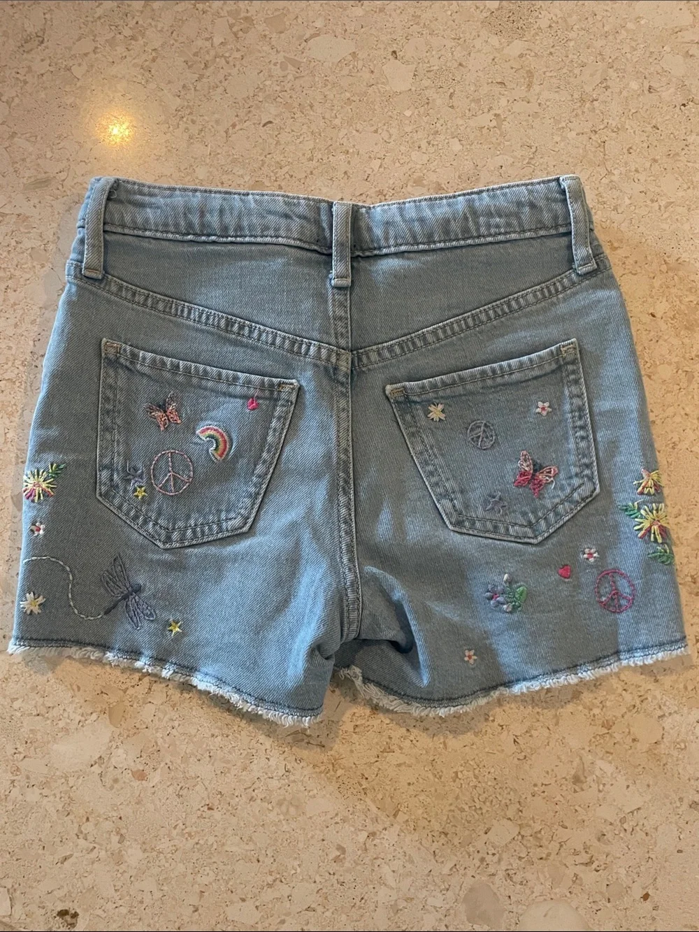 GAP Light Blue Embroidered Denim Shorts